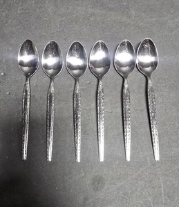 Rogers Edelstahl Teelöffel 6er Set geprägter Griff Besteck Silberbesteck - Bild 1 von 5