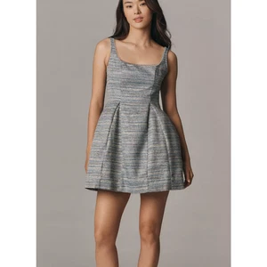 By Anthropologie Sparkle Tweed Fit & Flare Mini Bubble Tank Dress | Gr. 12. Blau  - Bild 1 von 7