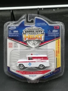 Jada 2011 Badge City Heat, '57 Chevy Suburban, white w/ambulance tampos - Picture 1 of 2