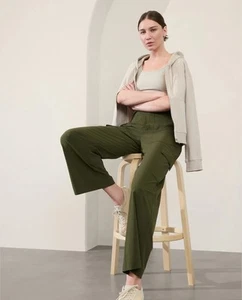 ATHLETA BROOKLYN HEIGHTS HIGH RISE CARGO PANT Olive Green- casual Athleisure - Picture 1 of 15