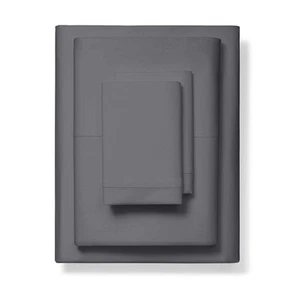 1000-Thread-Count 100% Pure Cotton Bed Sheets -4 Pc King Size Dark Grey Sheet... - Picture 1 of 6