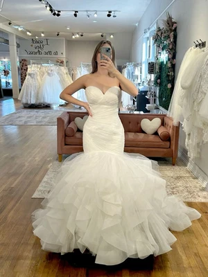 Gorgeous Mermaid Wedding Dresses Sweetheart Ruffles Tulle Elegant Bridal Gowns - Image 1 of 3