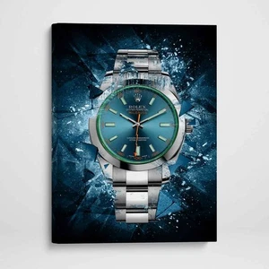 Impresión de arte de pared de lienzo inspirada en Rolex Millgaus - Impresión de póster de arte de reloj - Imagen 1 de 11
