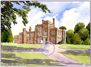 DUDLEY PRIORY HALL WEST MIDS WATERCOLOUR ARTISTS PRINT GREETINGS CARD 8"x 6" - Picture 1 of 1