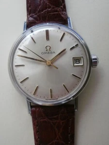 Omega swiss men's mechanical cal.611 steel 132.018 date vintage wrist watch - Picture 1 of 12