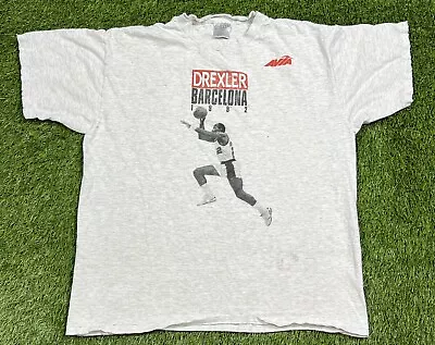 VTG 1992 Barcelona Olympics Clyde Drexler Avia Dream Team NBA T-Shirt Men's XL - Image 1 of 4