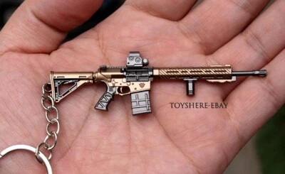 1/12 mini  gun  M110 Semi-Automatic Sniper gun metal  keychain toy gift  9cm - Image 1 of 4