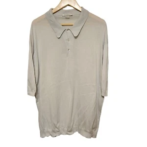 John Smedley Polo Shirt Size XL Light Blue Sea Island Cotton Grey - Picture 1 of 9