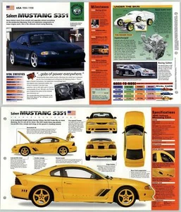 Saleen Mustang S351 - 1984-98 #6 Muscle Cars - Hot Cars - IMP Fold Out Fact Page - Picture 1 of 1