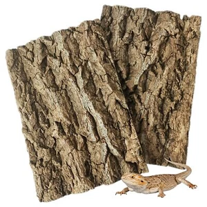 2 Pcs Cork Tile Background Bark Terrarium Backdrop Wall Decor for Gecko Lizard - Picture 1 of 6