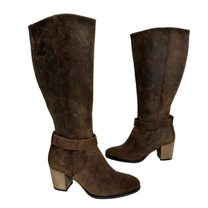 ECCO Shape 55 Brown 6-6.5 US/37 EU Tall Suede Leather Riding Boots Heal Festival - Bild 1 von 12