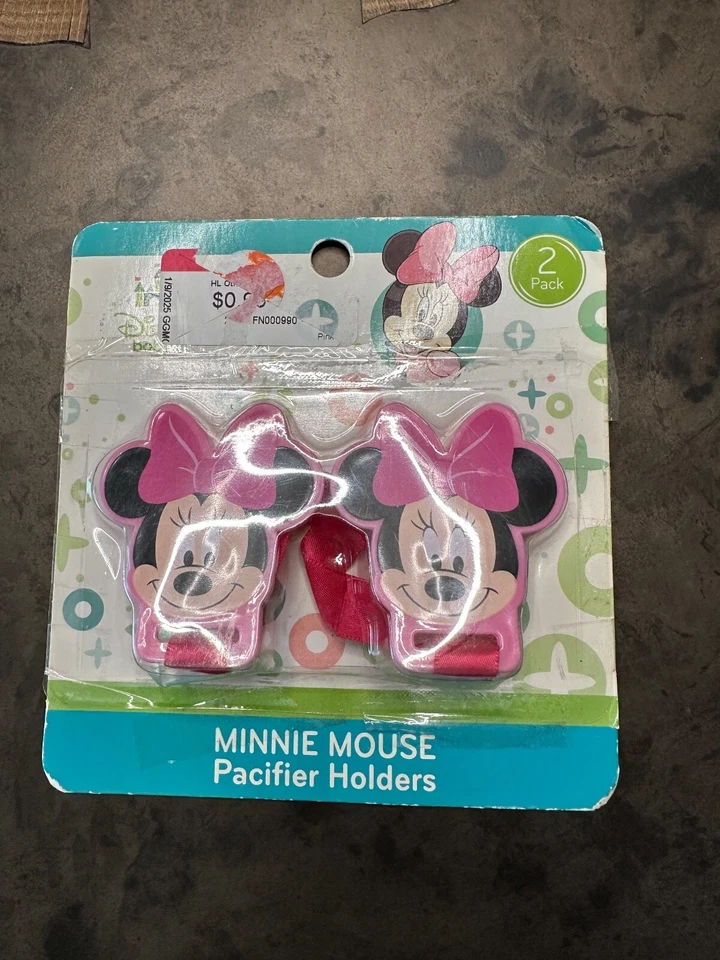 JUEGO DE 2 PORTA CHUPETES DISNEY MINNIE MOUSE DE COLECCIÓN Foto 1 de 2