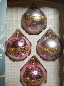Bolas de colección Kurt Adler Vidrio Muran sopladas a mano 4 adornos diseño brillante - Imagen 1 de 12