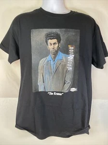T-shirt nera Sineffeld "The Kramer" taglia large su giunzione increspata nuova con etichetta - Foto 1 di 4