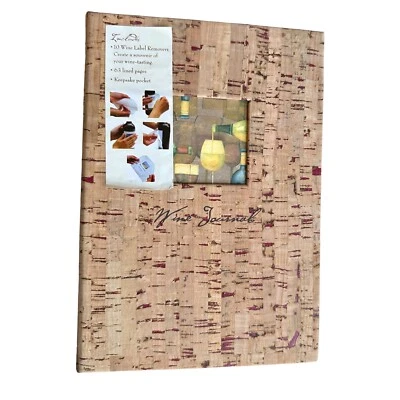 Wine Journal Keepsake and Label Removers, Lined Pages Pocket Corked Notebook NEW - Image 1 of 4