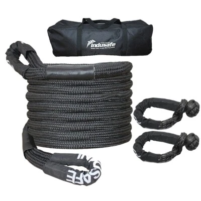 1" x 20' Kinetic Energy Recovery Rope 48000 lbs Snatch Tow Rope w/2 Shackles - Image 1 of 4