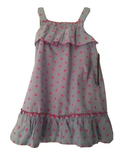 Picapino blau rosa Blumendruck Sommerkleid Größe 4T neu mit Etikett Rüschen wunderschön Tank-Stil - Bild 1 von 6