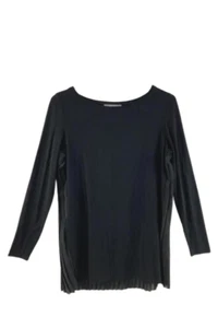Classiques Entier Women's Black Accordion Pleat Top XS Long Sleeve Shirt - Picture 1 of 5