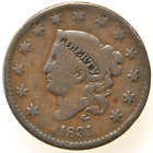 1831 United States Large Cent Copper Penny Coronet Head Pre-Civil War Coin for sale