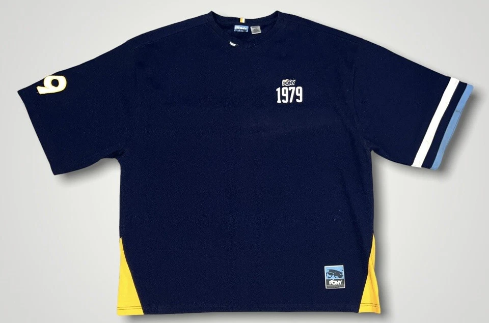 Camiseta vintage Pony 1979 azul marino jersey poliéster para hombre talla 3XL, excelente estado Foto 1 de 4