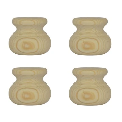 Paquete de 4 pies pequeños de pan de madera 66 mm diapositiva x 56 mm alto A3 MB Foto 1 de 2