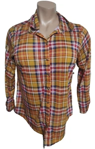 Bobbie Brooks Mustard Yellow Plaid LS Button Up Soft Shirt Women's 2X #BKC8 - Picture 1 of 2