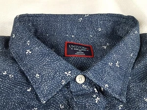 Camicia Untuckit uomo blu manica corta bottoni lino stampa farfalla XXXL alta 3XLT - Foto 1 di 10