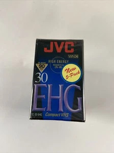 JVC VHS C TC-30 EHG High Energy Compact 90 Minute Video Cassette Tape 5 Pack New - Picture 1 of 4