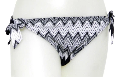 Perry Ellis Small Black Chevron Stripe Bikini Swimsuit Bottoms NWT S - Image 1 of 4