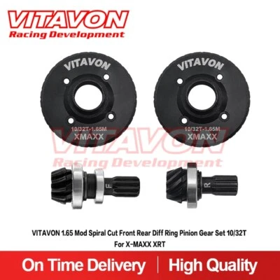 Vitavon 1.65Mod V3 Spiral Cut F&R Diff Ring Pinion Gear Set 10/32T For XMAXX XRT - Image 1 of 3