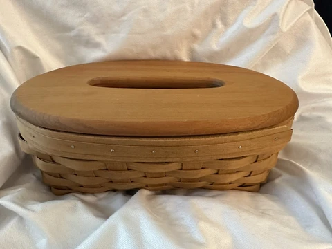 Vintage Henn Basket Company Tissue Box Basket Cover