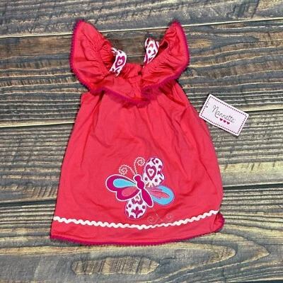 Nannette Girl's Size 2T Red Dress Butterfly Top Sleeveless NWT - Image 1 of 4