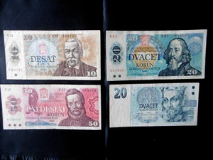 TSCHECHOSLOWAKEI BANKN. 10/20/ 25 / 50 KORUN ( KRONEN ) 1961 /94 ERH. " GEBR. " - Bild 1 von 9