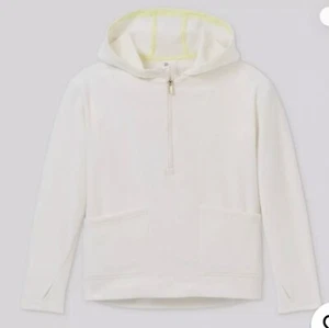 All in Motion Girls' Fleece 1/2 Zip Sweatshirt/Hoodie - Cream S(6/6x) - Picture 1 of 2