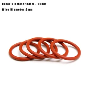 Metric Food Grade Silicone Rubber O Ring Red Seal Orings 2mm Cross Section - Picture 1 of 7
