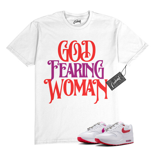 T shirt Air Max 1 PRM San Valentino bianca rossa rosa giocosa abbinata WHT GFW