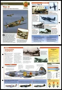 YAK-3 #11 Other WWII Aircraft Of The World Fold-Out Card - Picture 1 of 1