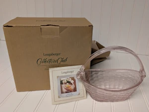 Longaberger Collector's Club 2005 cesta de azafrán de vidrio rosa #90125 250508G - Imagen 1 de 6