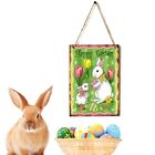 Rustikale Holzschilder mit Kaninchen und Tulpe - Frhlings-Dekoration