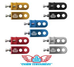 SE RACING Lockit BMX Chain Tensioner Adjuster Pair Alloy 3/8" (10mm) Axles Bikes - Picture 1 of 8