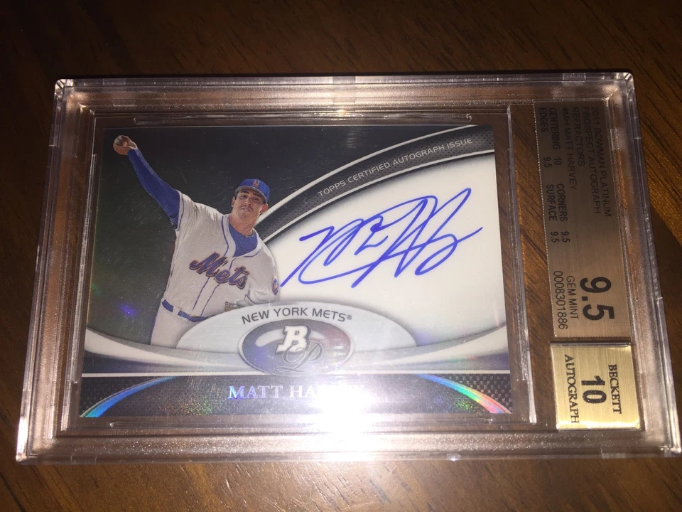 2011 Bowman Platinum Matt HARVEY auto rookie refractor BGS 9.5/10 METS - Image 1 of 1
