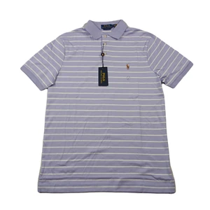 Polo Ralph Lauren Soft Cotton Polo Shirt Mens Small Sky Lavender White Classic - Picture 1 of 9