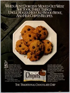 PRINT AD 1980 Chipits Traditional Chocolate Chips 8" x 10.75" Plate of Cookies - Picture 1 of 1