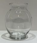 Clear Glass Flower Vase, 6 Inches High