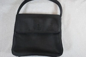 Ralph Lauren Small Black Nylon Handbag Purse 7 Inches Wide - Picture 1 of 4