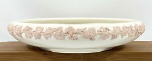 Wedgwood QUEENSWARE Embossed PINK on CREAM GRAPES 10 1/2" Serving Bowl RARE