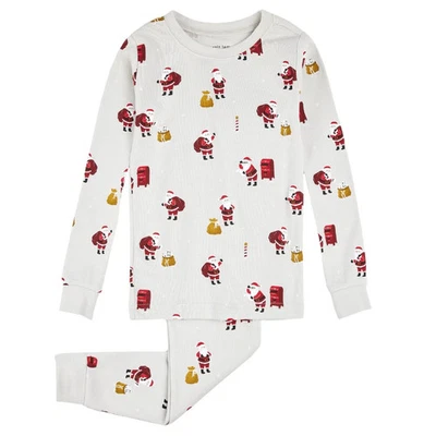 Novo com etiquetas Nordstrom Petit Lem Santa North Pole 2 peças conjunto de pijama cinza claro tamanho 7 - Imagem 1 de 4
