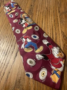 Vintage 90s EUC Mickey Mouse Unlimited Disney Jukebox Theme Tie Scrooge Goofy - Picture 1 of 9