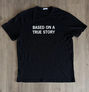 Hiro Clark Mens Shirt XL Tee “Based On A True Story” Black Soft Cotton Designer - Picture 1 of 7