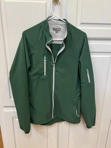 Peter Millar Jacket Men S Element 4 Wind Green 2 Way Zip Golf Windbreaker - Picture 1 of 13